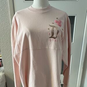 NWT Disney Pink Sequin-Lettered Spirit Jersey